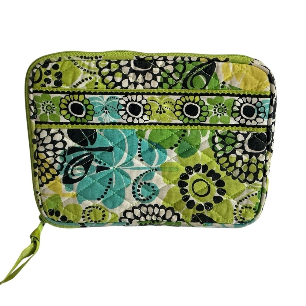 Vera Bradley Green and Blue Floral Quilted Pouch *